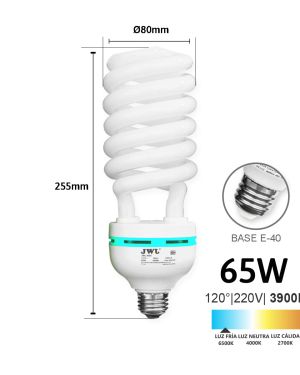 Foco Ahorrador Espiral 65W E40