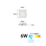 Plafón Downlight Led Slim para empotrar