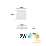 Plafón Downlight Led Slim para empotrar
