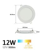 Plafón Downlight Led Slim Empotrable