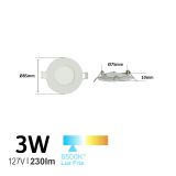 Plafón Downlight Led Slim Empotrable