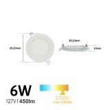 Plafón Downlight Led Slim Empotrable