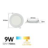 Plafón Downlight Led Slim Empotrable