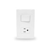 Placa con interruptor y 1 contacto