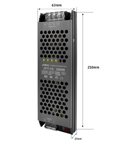 Adaptador tira LED capacidad 300w (Para perfiles)