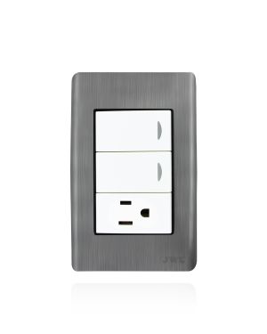 PLACA CON 2 INTERRUPTORES Y UN TOMA CORRIENTE (JTL-E7551)
