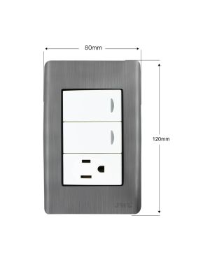 PLACA CON 2 INTERRUPTORES Y UN TOMA CORRIENTE (JTL-E7551)
