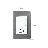 PLACA CON 2 INTERRUPTORES Y UN TOMA CORRIENTE (JTL-E7551)