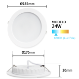 Plafon Redondo Led para Empotrar