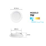 Plafon Redondo Led para Empotrar