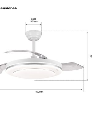 Ventilador de Techo con aspas retráctiles