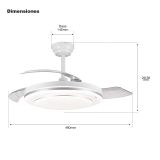 Ventilador de Techo con aspas retráctiles
