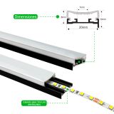 Perfil de aluminio con difusor lateral