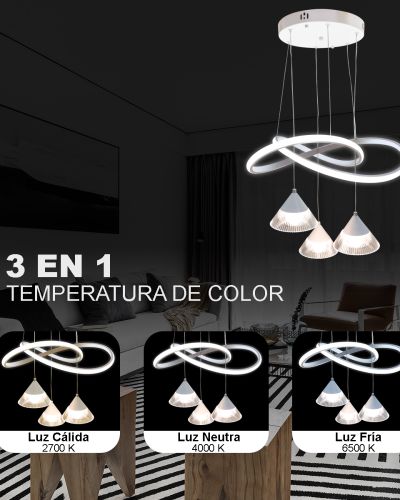 Lámpara  de techo 3 TONOS DE LUZ