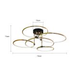 Lámpara de Techo 4 Anillos 80W