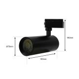 Luminario Spot Riel Negro