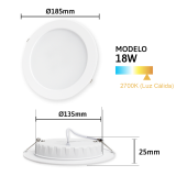 Plafon Redondo Led para Empotrar