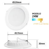 Plafon Redondo Led para Empotrar