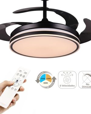 Ventilador de Techo Negro Aspas Invisibles