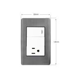 PLACA CON INTERRUPTOR SENCILLO Y UN TOMA CORRIENTE