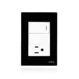 PLACA CON INTERRUPTOR SENCILLO Y UN TOMA CORRIENTE