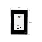 PLACA CON TOMA TV COAXIAL Y UNA TOMA CORRIENTE